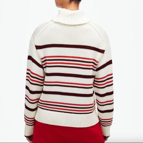 Madewell Ribbed Cotton Turtleneck Sweater in Stripe - Picture 5 of 5